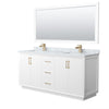 Custom image for White with Satin Bronze Trim / White Carrara Marble / 70