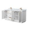 Custom image for White with Satin Bronze Trim / White Carrara Marble / No Mirror