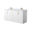 Custom image for White with Satin Bronze Trim / White Carrara Marble / No Mirror