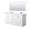 Custom image for White with Satin Bronze Trim / White Cultured Marble / 70