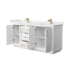 Custom image for White with Satin Bronze Trim / White Cultured Marble / No Mirror