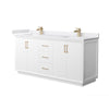 Custom image for White with Satin Bronze Trim / White Cultured Marble / No Mirror