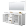 Custom image for White with Satin Bronze Trim / White Cultured Marble / 70