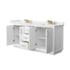 Custom image for White with Satin Bronze Trim / White Cultured Marble / No Mirror