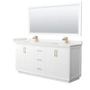 Custom image for White with Satin Bronze Trim / White Quartz / 70