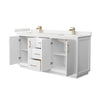 Custom image for White with Satin Bronze Trim / White Quartz / No Mirror