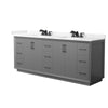 Custom image for Dark Gray with Matte Black Trim / Carrara Cultured Marble / No Mirror