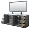 Custom image for Dark Gray with Matte Black Trim / White Carrara Marble / 70