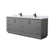 Custom image for Dark Gray with Matte Black Trim / White Carrara Marble / No Mirror