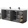 Custom image for Dark Gray with Matte Black Trim / White Cultured Marble / No Mirror
