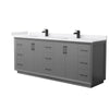 Custom image for Dark Gray with Matte Black Trim / White Cultured Marble / No Mirror
