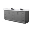 Custom image for Dark Gray with Matte Black Trim / White Cultured Marble / No Mirror