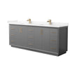 Custom image for Dark Gray with Satin Bronze Trim / Carrara Cultured Marble / No Mirror