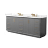 Custom image for Dark Gray with Satin Bronze Trim / Carrara Cultured Marble / No Mirror