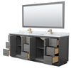 Custom image for Dark Gray with Satin Bronze Trim / White Carrara Marble / 70
