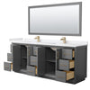 Custom image for Dark Gray with Satin Bronze Trim / White Cultured Marble / 70