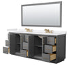 Custom image for Dark Gray with Satin Bronze Trim / White Cultured Marble / 70