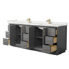 Custom image for Dark Gray with Satin Bronze Trim / White Quartz / No Mirror
