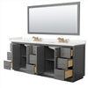 Custom image for Dark Gray with Satin Bronze Trim / White Quartz / 70