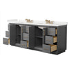 Custom image for Dark Gray with Satin Bronze Trim / White Quartz / No Mirror