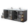 Custom image for Dark Gray with Brushed Nickel Trim / White Carrara Marble / No Mirror