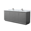Custom image for Dark Gray with Brushed Nickel Trim / White Carrara Marble / No Mirror