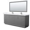 Custom image for Dark Gray with Brushed Nickel Trim / White Cultured Marble / 70