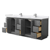 Custom image for Dark Gray with Brushed Nickel Trim / White Cultured Marble / No Mirror