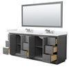 Custom image for Dark Gray with Brushed Nickel Trim / White Cultured Marble / 70