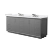 Custom image for Dark Gray with Brushed Nickel Trim / White Cultured Marble / No Mirror