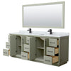 Custom image for Light Green with Matte Black Trim / White Carrara Marble / 70