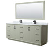 Custom image for Light Green with Matte Black Trim / White Carrara Marble / 70