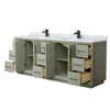 Custom image for Light Green with Matte Black Trim / White Carrara Marble / No Mirror