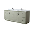 Custom image for Light Green with Matte Black Trim / White Carrara Marble / No Mirror