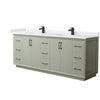Custom image for Light Green with Matte Black Trim / White Cultured Marble / No Mirror