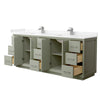 Custom image for Light Green with Brushed Nickel Trim / Carrara Cultured Marble / No Mirror