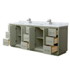 Custom image for Light Green with Brushed Nickel Trim / White Carrara Marble / No Mirror