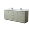 Custom image for Light Green with Brushed Nickel Trim / White Carrara Marble / No Mirror