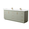 Custom image for Light Green with Satin Bronze Trim / Carrara Cultured Marble / No Mirror