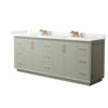 Custom image for Light Green with Satin Bronze Trim / Carrara Cultured Marble / No Mirror