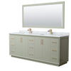 Custom image for Light Green with Satin Bronze Trim / White Carrara Marble / 70