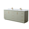 Custom image for Light Green with Satin Bronze Trim / White Carrara Marble / No Mirror