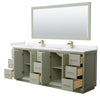 Custom image for Light Green with Satin Bronze Trim / White Cultured Marble / 70