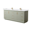 Custom image for Light Green with Satin Bronze Trim / White Cultured Marble / No Mirror