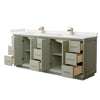 Custom image for Light Green with Satin Bronze Trim / White Quartz / No Mirror