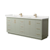 Custom image for Light Green with Satin Bronze Trim / White Quartz / No Mirror