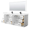 Custom image for White with Matte Black Trim / Carrara Cultured Marble / 70