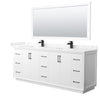 Custom image for White with Matte Black Trim / Carrara Cultured Marble / 70