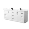 Custom image for White with Matte Black Trim / Carrara Cultured Marble / No Mirror