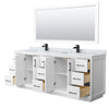 Custom image for White with Matte Black Trim / White Carrara Marble / 70